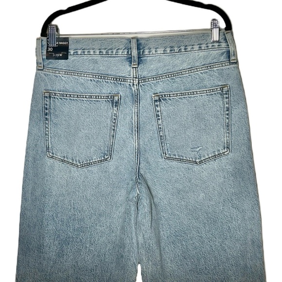 NWT J. Crew Factory 90s Vintage Baggy Jean in Light Blue Wash, Distressed, 30 - Picture 7 of 14